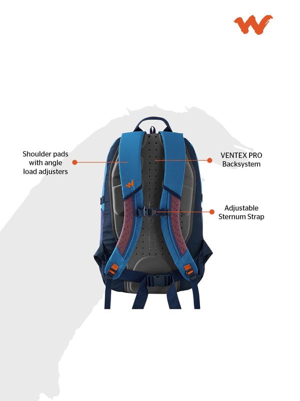 Wildcraft Tech Backpack for Mens & Womens | Unisex Casual Travel Backpack | Eiger X 35 Ltr TechPacks Blue
