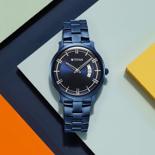 Titan Classic Distincta Blue Dial Analog with Date Stainless Steel Stra- image 8