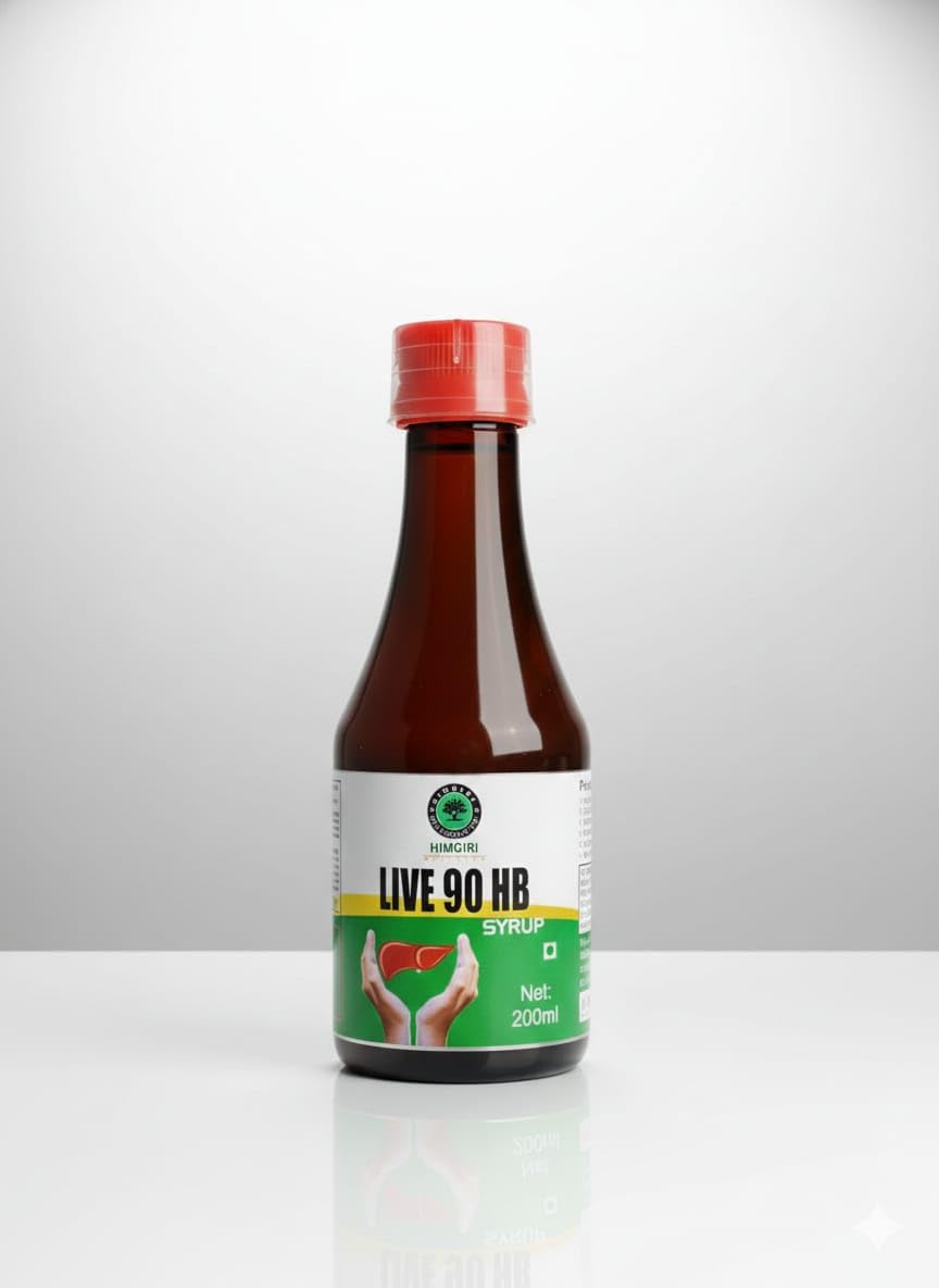 Live 90 HB Syrup - 200ml | Ayurvedic Herbal Liver Wellness Syrup | Herbal Digestive & Appetite Support Formula | Daily Health Care Srup