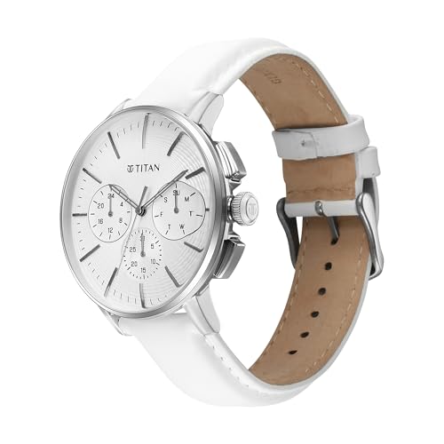 Titan Analog Silver White Dial Men's Watch-90200SL04- image 8