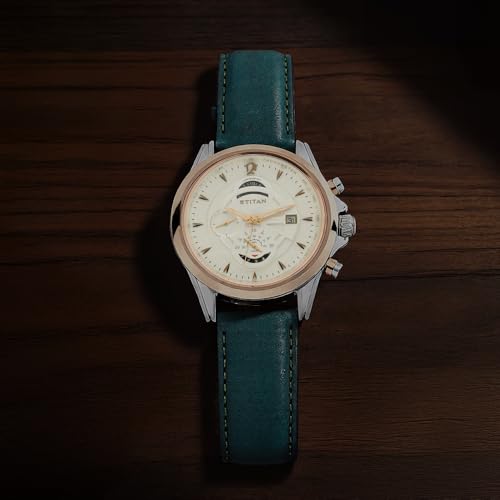 Titan Regalia Maritime White Dial Chronograph Leather Strap Watch for M- image 8