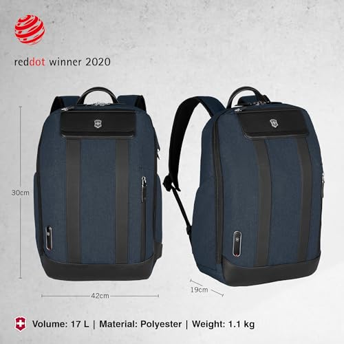 Victorinox Architecture Urban 2.0, Unisex Adult Backpack, Melange Blue/Black, One Size, Melange Blue/Black, One Size