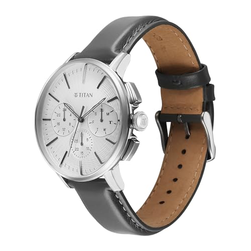 Titan Analog Silver White Dial Men's Watch-90200SL01- image 8