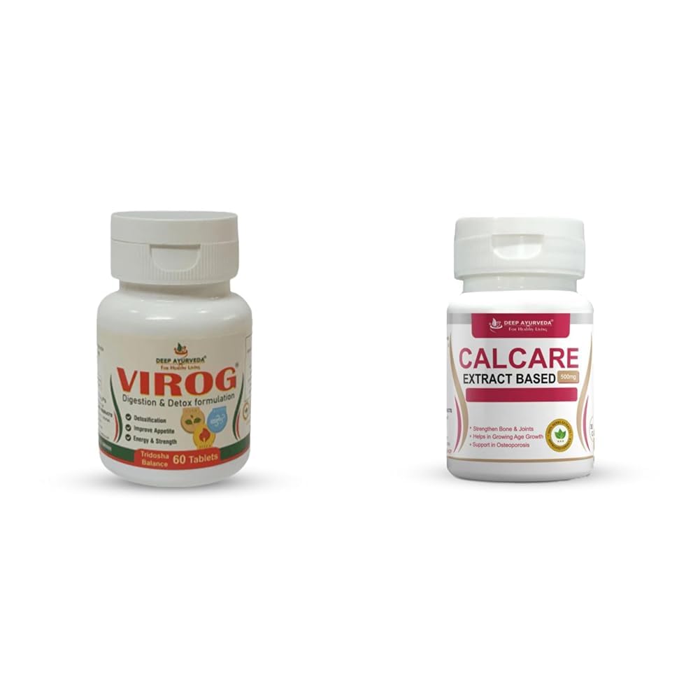 Deep Ayurveda Virog Tridosha Balance Tablet | Deep Ayurveda Calcare Vegan Capsule