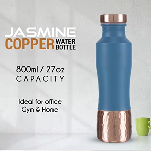 KOSVED Pure Copper Jasmine Dual Colour Tone Water Bottle: 100% Copper,- image 9