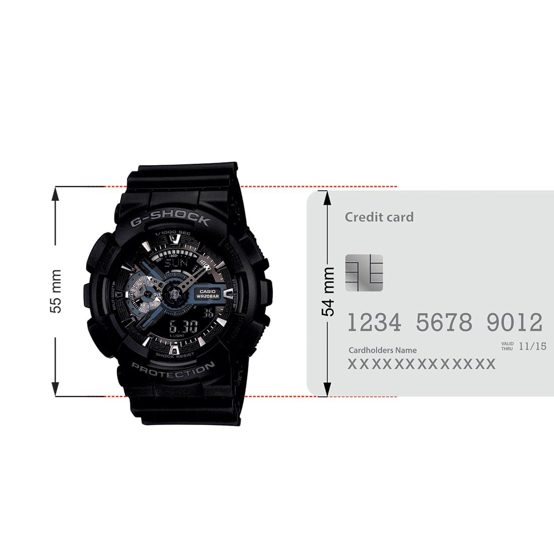 Casio G-Shock GA-110-1BDR Black Analog-Digital Dial Black Resin Strap Men's Watch Shock and 200M Water Resistant G317