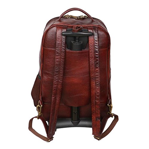 C COMFORT Leather Backpack Bag for Men and Women | Brown Trolley Backpack | Shoulder Backpack