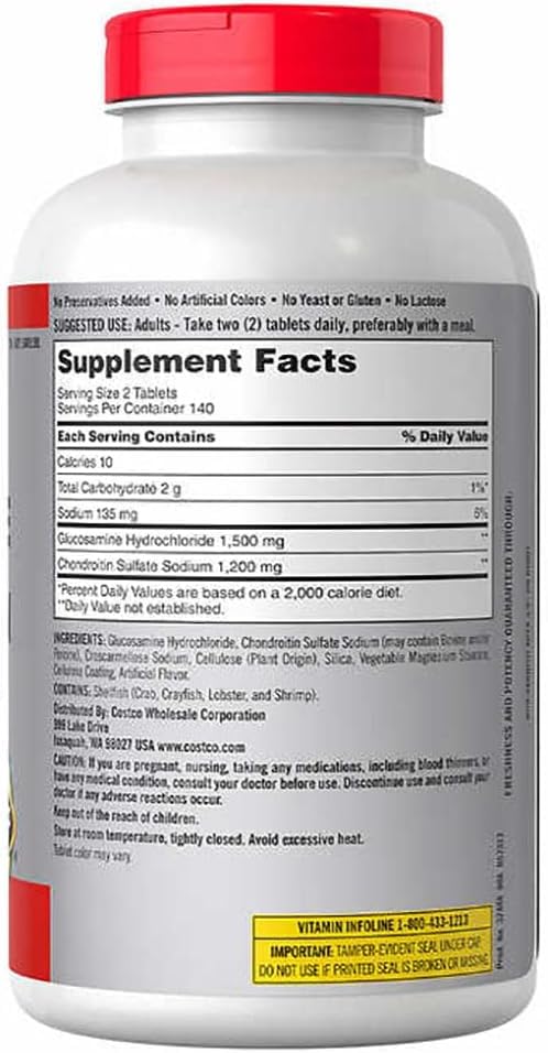 Kirkland Signature Extra Strength Glucosamine Chondroitin Tablets, 280- image 2