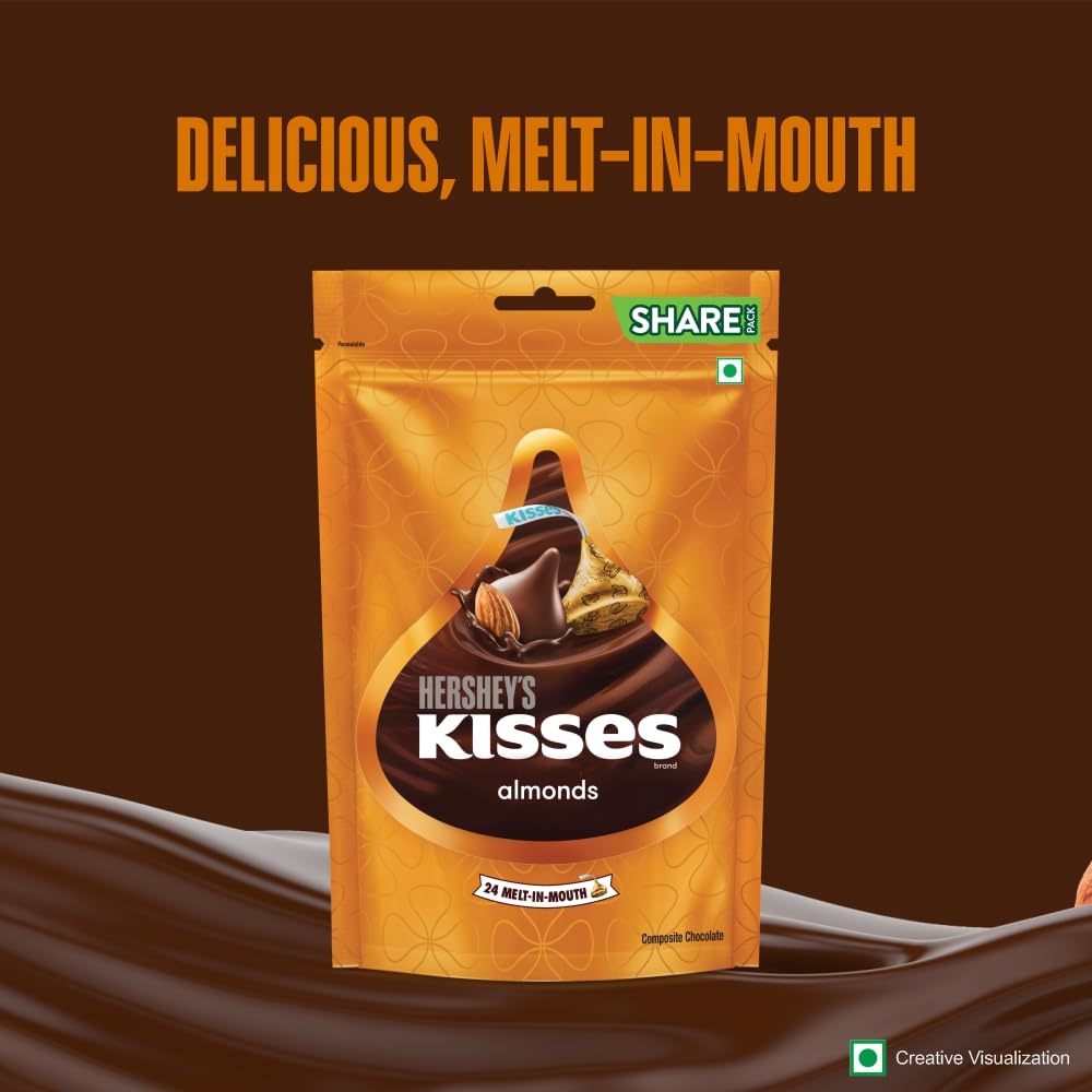 Hershey's KISSES Almonds | Melt-in-mouth Chocolates | Individually wrap- image 7