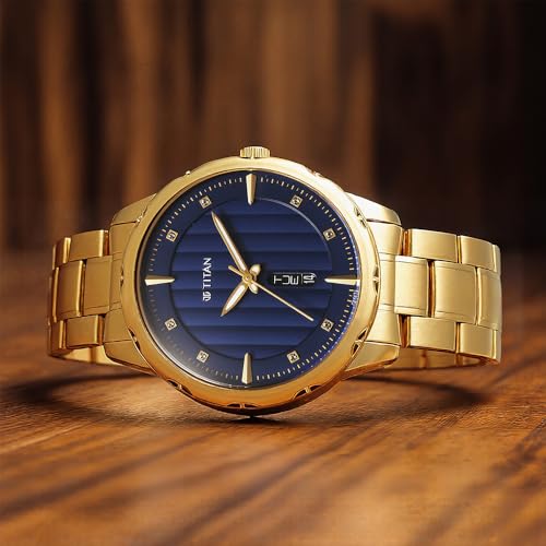 Titan Regalia Opulent Blue Dial Analog with Day and Date Metal Strap Wa- image 8
