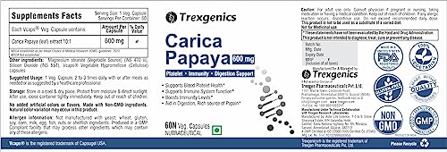 Trexgenics CARICA PAPAYA 600 mg VEGAN & NON-GMO (60 Veg. Capsules)- image 7