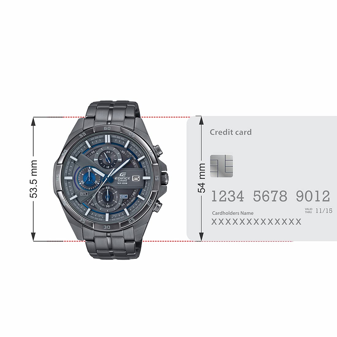 Casio Edifice EFR-556GY-1AVUDF Gray Analog Dial Gray Ion Plated Stainless Steel Band Men's Watch Chronograph 100M Water Resistant EX494