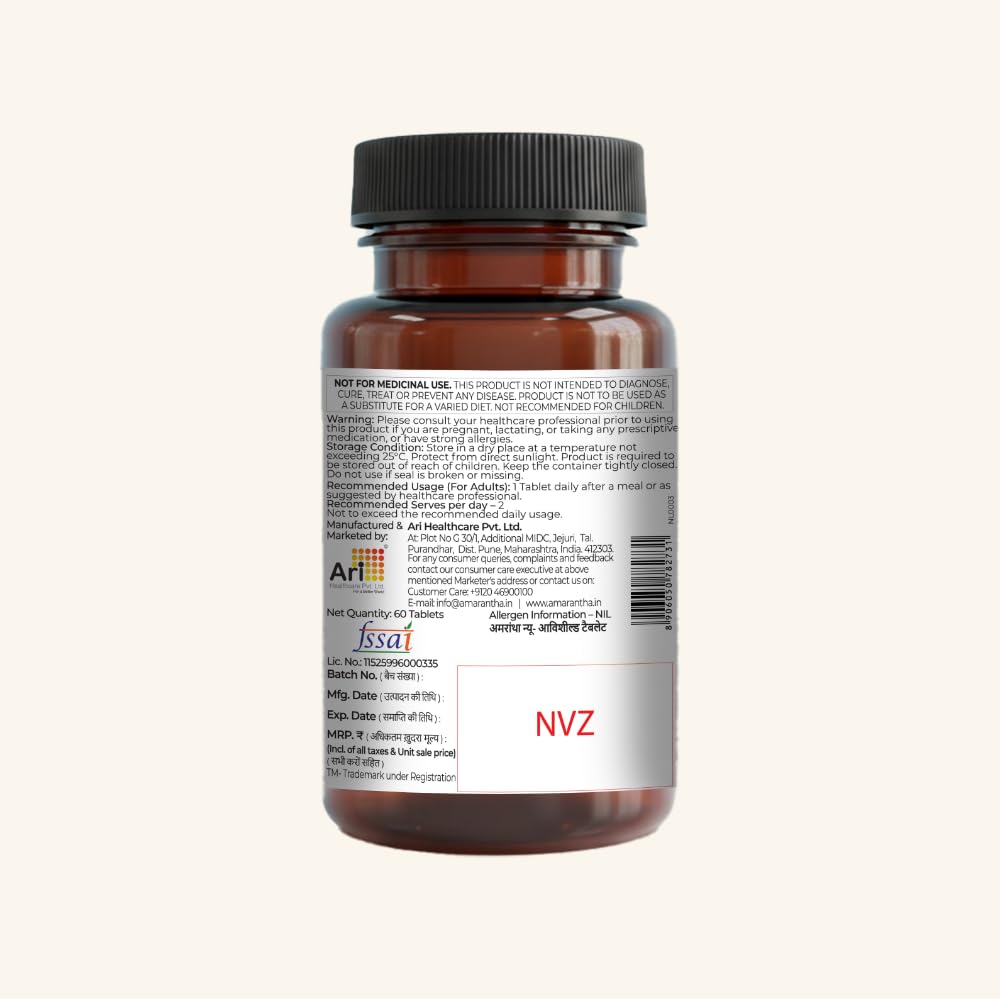 Amarantha Nu-Aavishield Tablet | 60 Tablets | Supports Immune, Respiratory Health & Antioxidant Defence