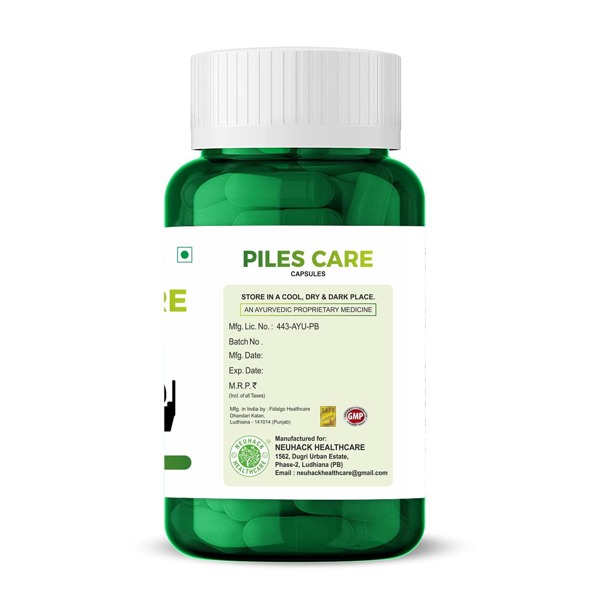 Neuhack Piles care capsules - 60 veg caps | Herbal Piles Medicine | Fast relief from hemorrhoids & fissure
