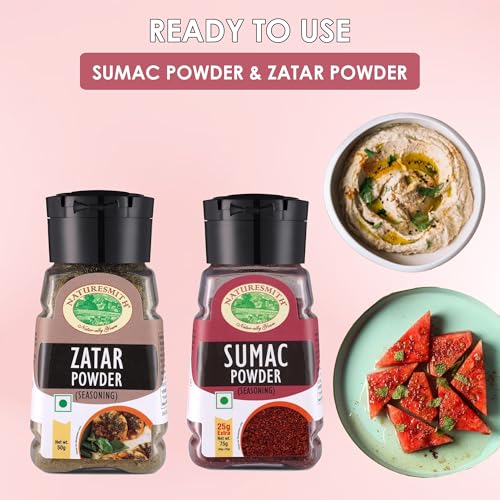 NATURESMITH SUMAC POWDER-50g & NATURESMITH ZATAR POWDER-50g || COMBO OF SMALL SPRINKLER SEASONINGS ||