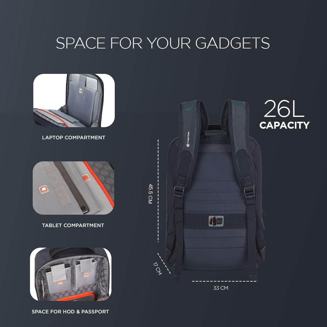 CARLTON Laptop Backpack 26L With Organized Interiors, RFID Protected Po- image 6