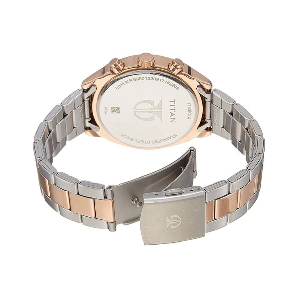 Titan Men's Metropolitan Luxe: Multifunction Black Dial with Two-Tone S- image 4