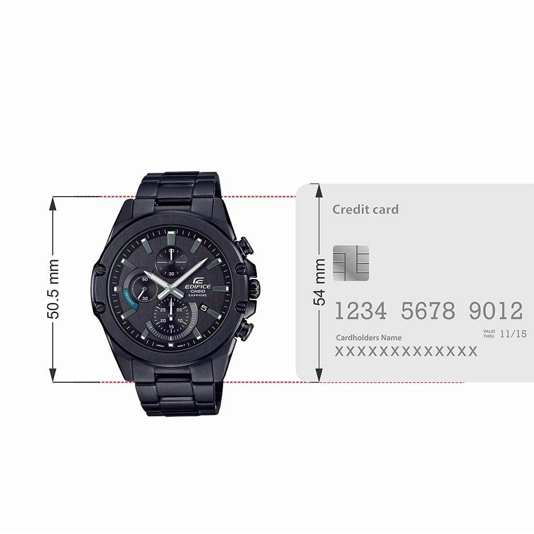 Casio Edifice EFR-S567DC-1AVUDF Analog Black Dial Men Watch Black Metal Strap (EX508)
