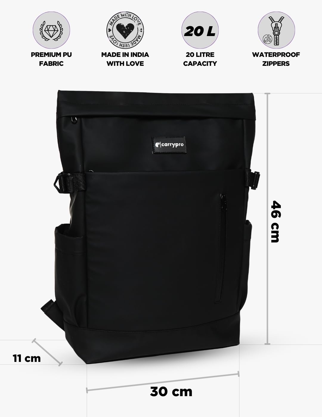 CarryPro 3 Compartments PRIME Everyday Laptop Backpack for Men & Women,- image 5