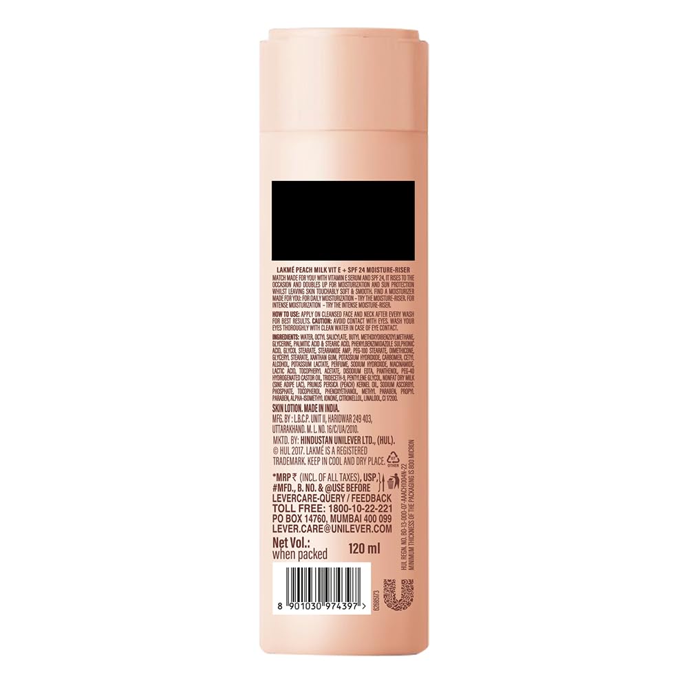 Lakme Peach Milk Moisturizer SPF 24 Sunscreen Lotion,Locks Moisture For- image 7