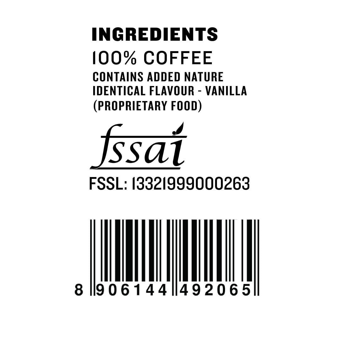 Sleepy Owl French Vanilla Ground Coffee for French Press | Medium Roast | 100% Arabica | Coarse Grind Coffee | Also Suitable for Cold Brewing | 250g | Directly Sourced From Chikmagalur