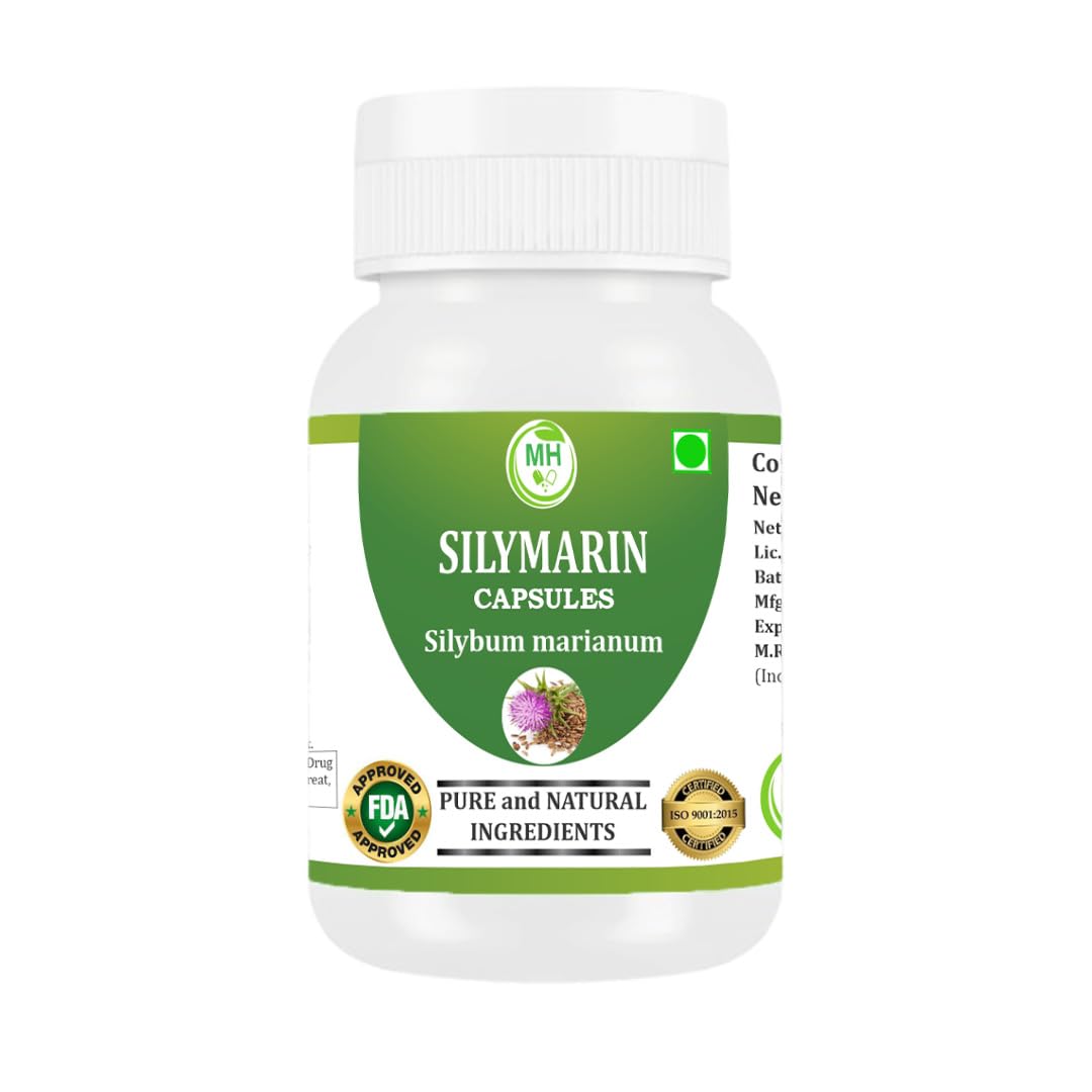 Morsan Healthcare Silymarin Milk Thistle Extract 500 mg Capsules (Silymarin 80%) | Herbal Supplement | 60 Vegetarian Capsules | Standardized Botanical Extract | Plant-Based Formula | (PACK OF 1)