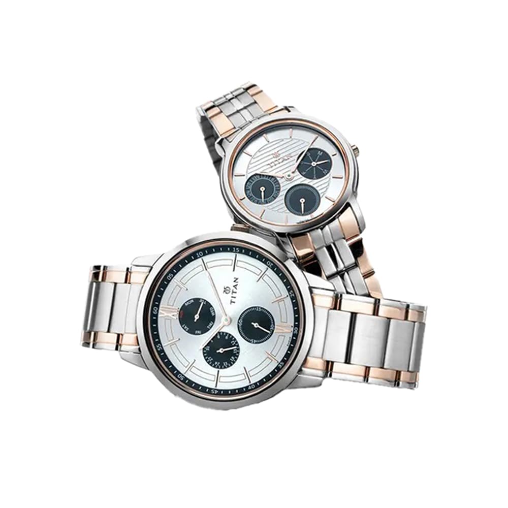 Titan Bandhan Silver Dial Quartz Multifunction Stainless Steel Strap Wa- image 3