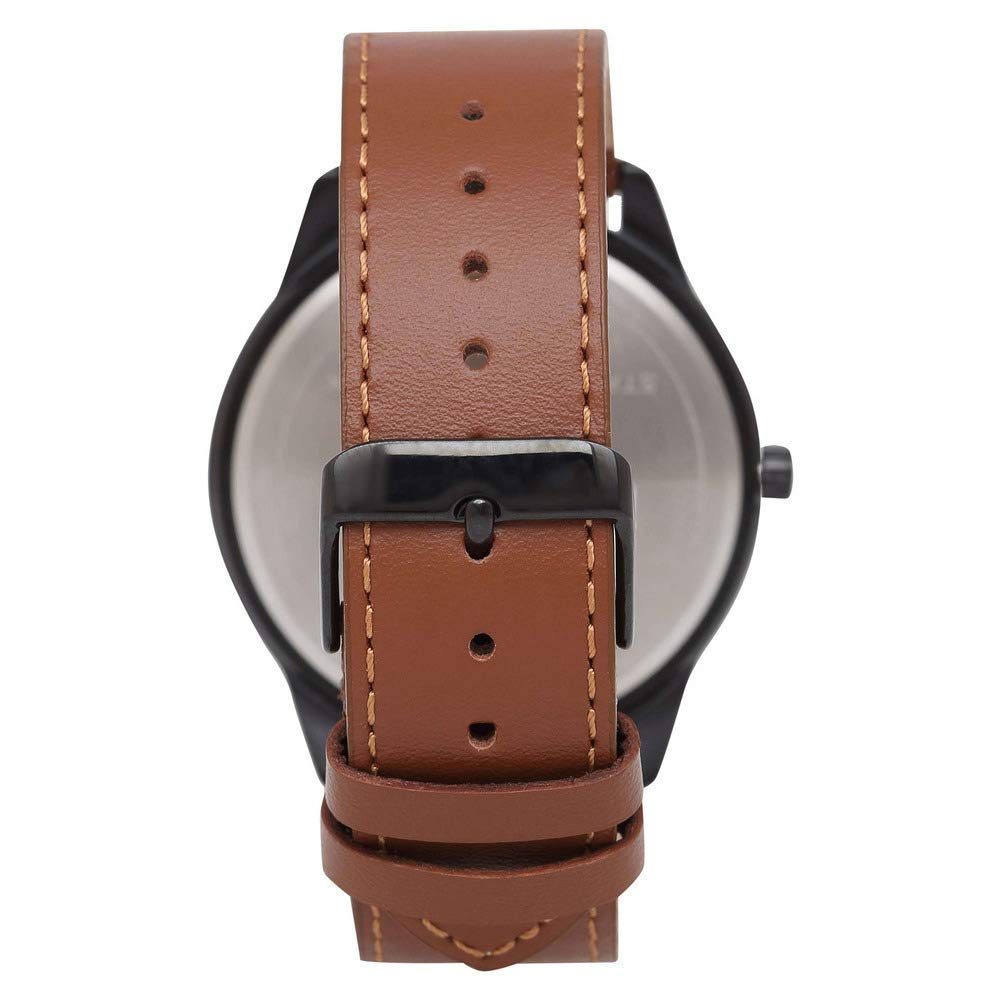 TIMEX Leather Men Multifunction Black Round Dial Analogue Watch - Tweg1- image 2