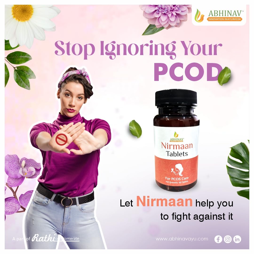 Abhinav Nimaan tablets for PCOS/PCOD care | Ayurvedic Aid for PCOS/PCOD | Restore Hormonal Harmony & Regulate Periods | 100% natural non hormonal and safe PCOS Tablets | PCOS Releif | PCOS/PCOD