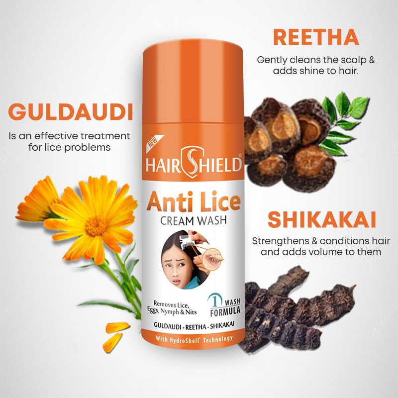 Hairshield Anti Lice Cream Wash 30 Ml X Pack Of 6 = 180 Ml Free Head Li- image 8