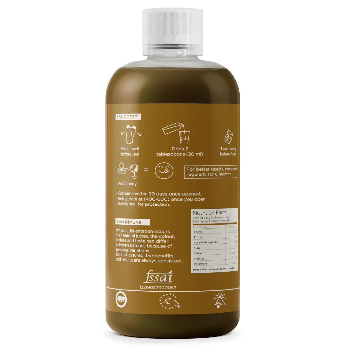Vitro immunity booster juice 1Ltr Neem Grown Giloy Tulsi Juice with 4-in-1 Immuno- Enhancing benefits | Handpicked Fresh Tulsi and Neem grown Giloy| NIB rich for all-round Immunity