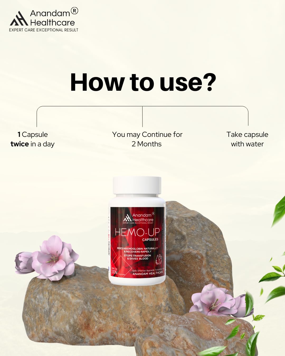 Anandam Organic Hemoup Blood Detox Ayurvedic Natural Extracts | Blood Purifier - 30 Capsules
