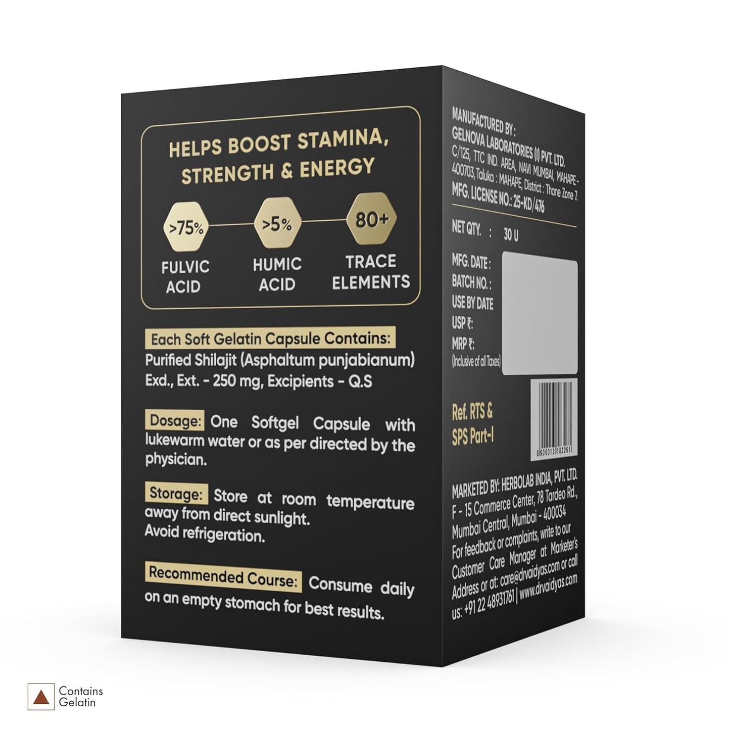 Herbo24Turbo Shilajit Resin in Softgel Capsules, 100g- image 6