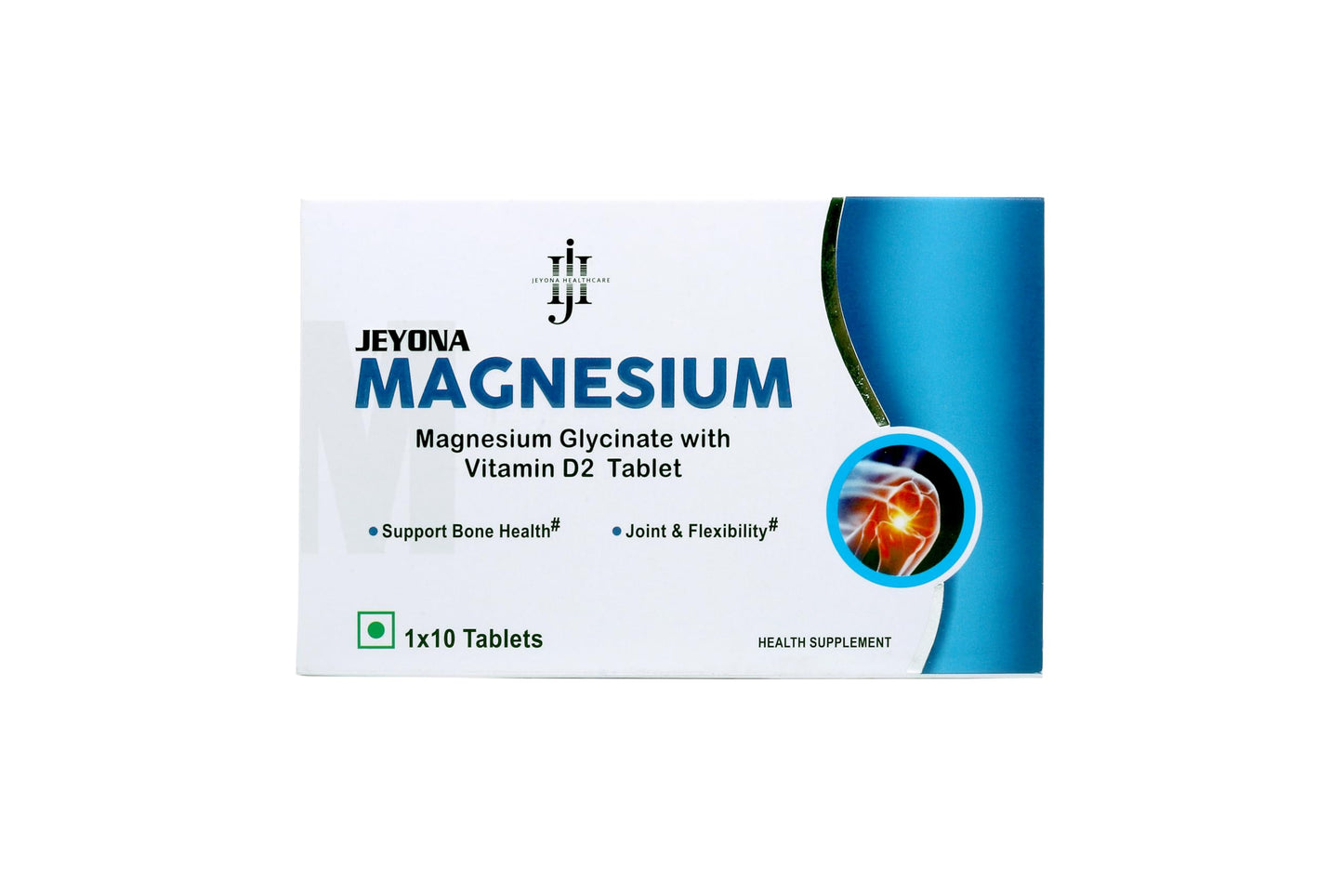 Jeyona Magnesium Glycinate with Vitamin D2-10 Tablets - High Absorption Magnesium for Sleep Support, Muscle Relaxation, Nerve Health & Leg Cramp Relief