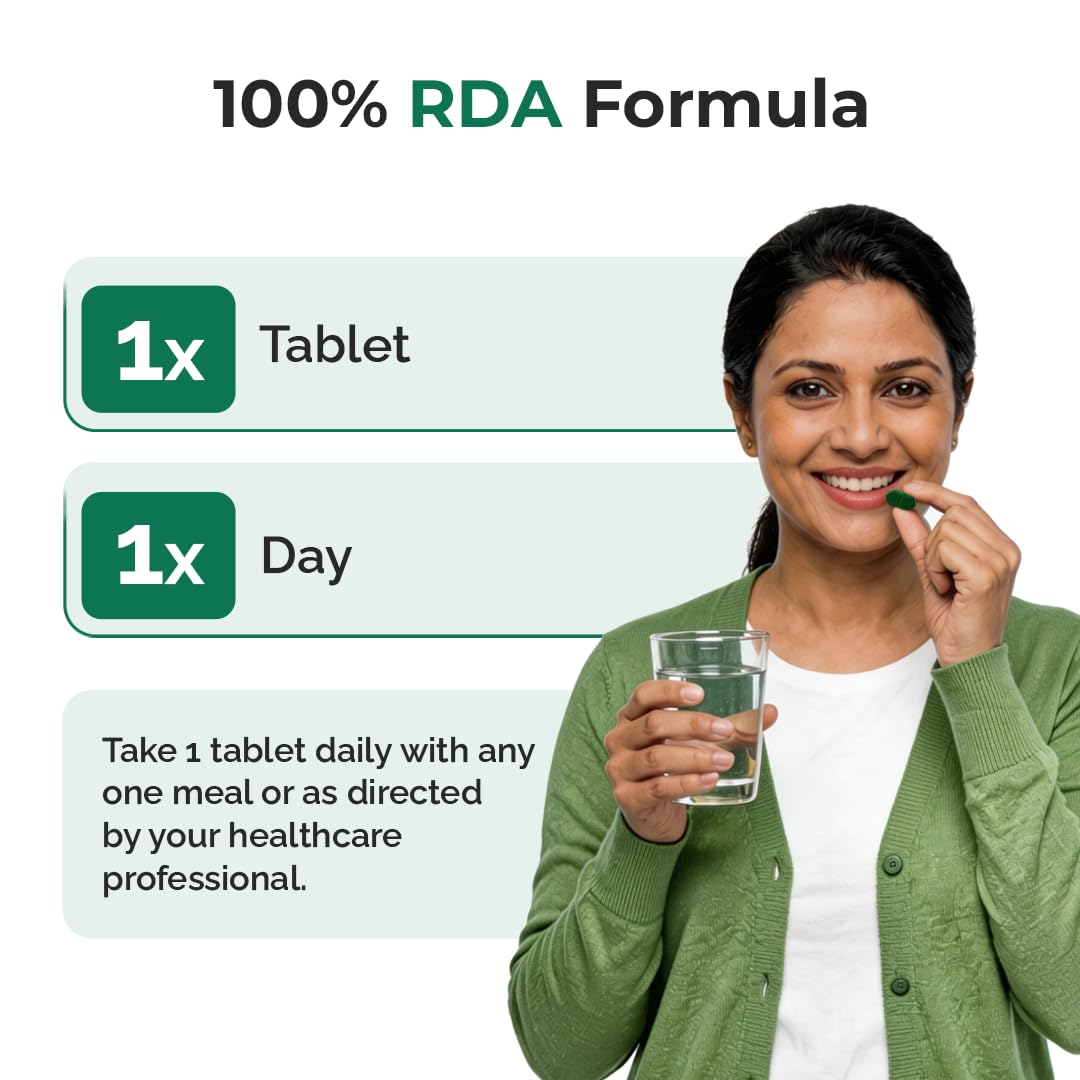 The Healthspan Co. Vitamin B-Complex 120 Veg Tablets-100% RDA for B Vitamins with B1, B2, B3, B5, B6,B7, B9 & Vitamin B12 Supplement | Vitamin B Complex Supplements for Women & Men| Along with Moringa