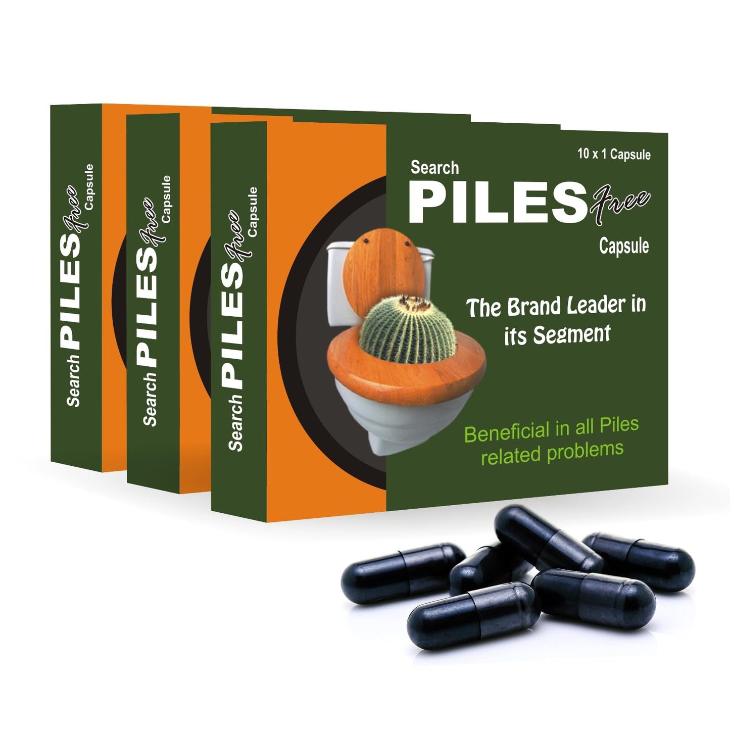 SEARCH WELLNESS Piles Free Capsules - Ayurvedic Herbal Support for Piles Pain, Discomfort, Burning, Itching, Bleeding & Constipation | May Help Support Hemorrhoids & Fissures Relief | 3 Strips (30 Capsules)