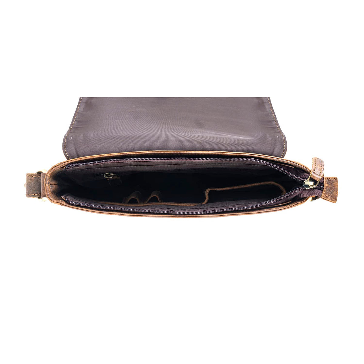 Goatter Hunter Leather Floral Sling Bag for Girls and Women,Brown