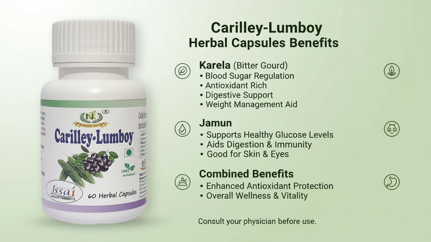 Naveenya Kaya Carilley Lumboy Capsule with Karela and Jamun for Healthy Blood Sugar Level