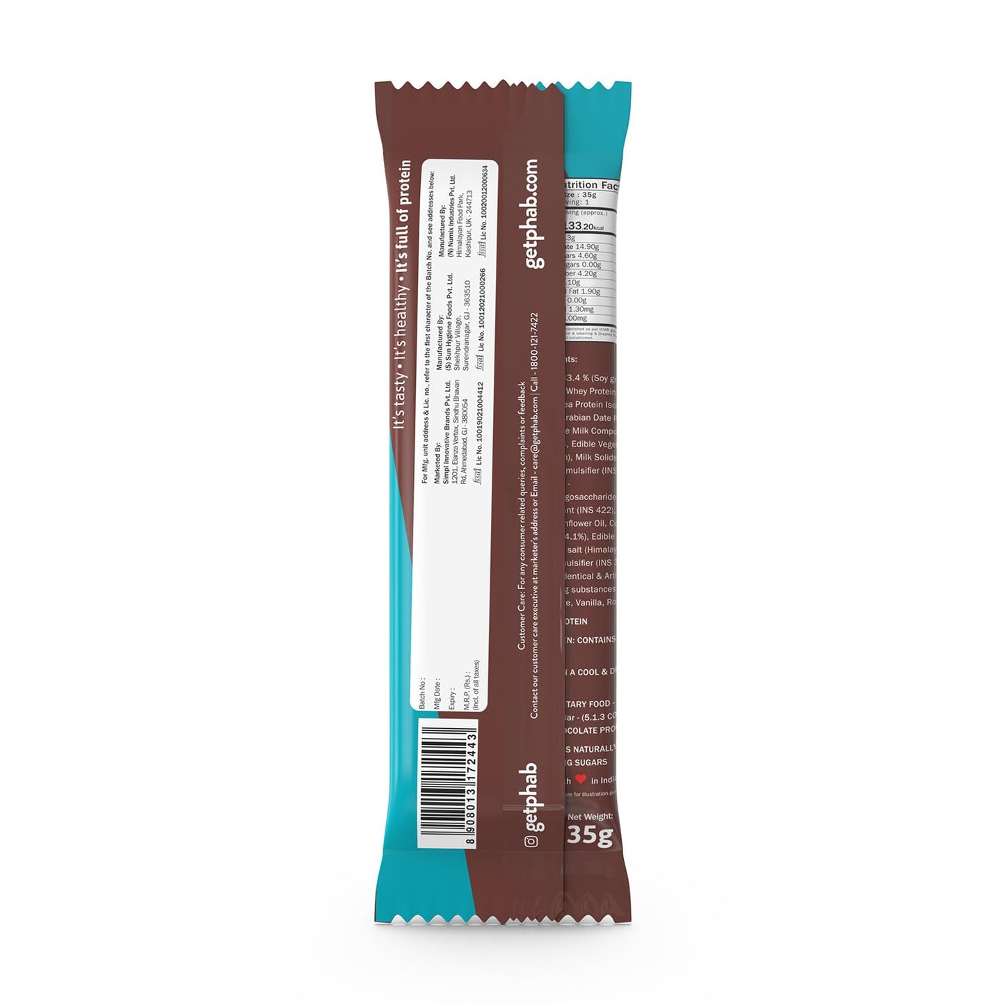 Phab Chocolate Brownie 11G Protein Bars (Pack Of 6), Pea Isolate, High- image 9