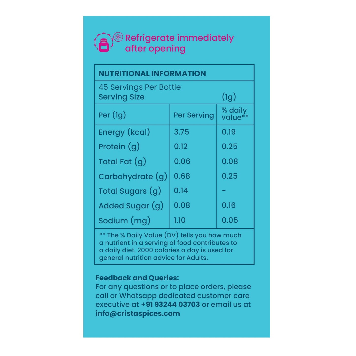 CRISTA 45 gms Mexican Taco Seasoning for Taco, Enchilada & Burrito | Premium Herbs & Spices Blend with authentic Mexican Flavours | Zero added Colours, Fillers, Additives & Preservatives | Vegan