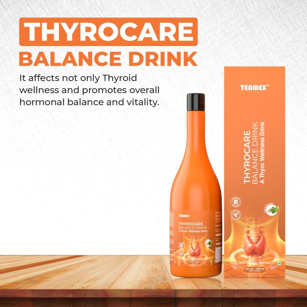 Teamex Thyrocare Balance Herbal Wellness Drink | With Kachnar, Guggul, Moringa & Triphala | Ayurvedic Inspired Herbal Blend | Daily Wellness Beverage | Liquid Dietary Supplement | Vegetarian | 1000 ml