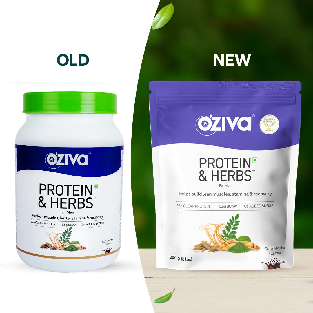 OZiva Protein & Herbs for Men (Cafe Mocha) | Clean Protein, Shatavari,- image 9