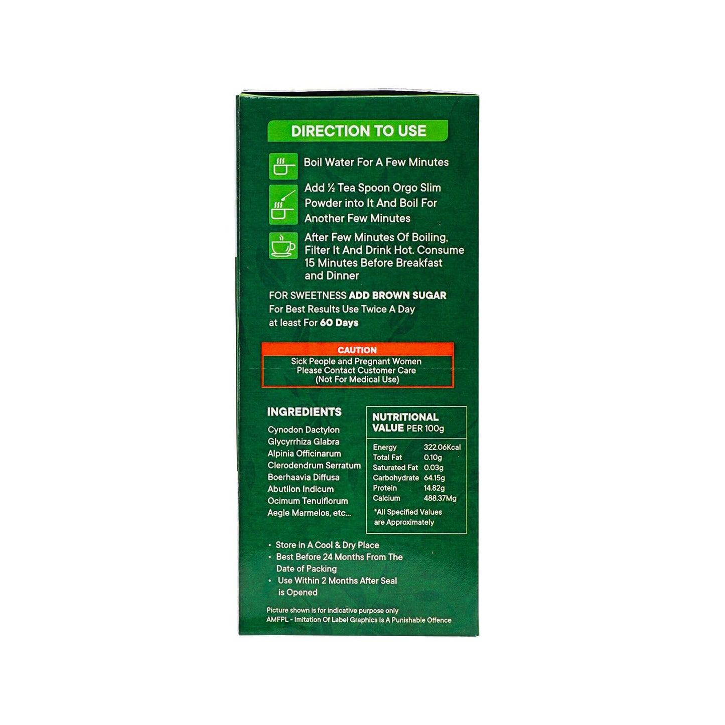 ABINAM Orgo Slim Herbal Wellness Powder for Weight Management Support | Natural Plant-Based Supplement | Daily Use | No Artificial Additives | 150g Pack