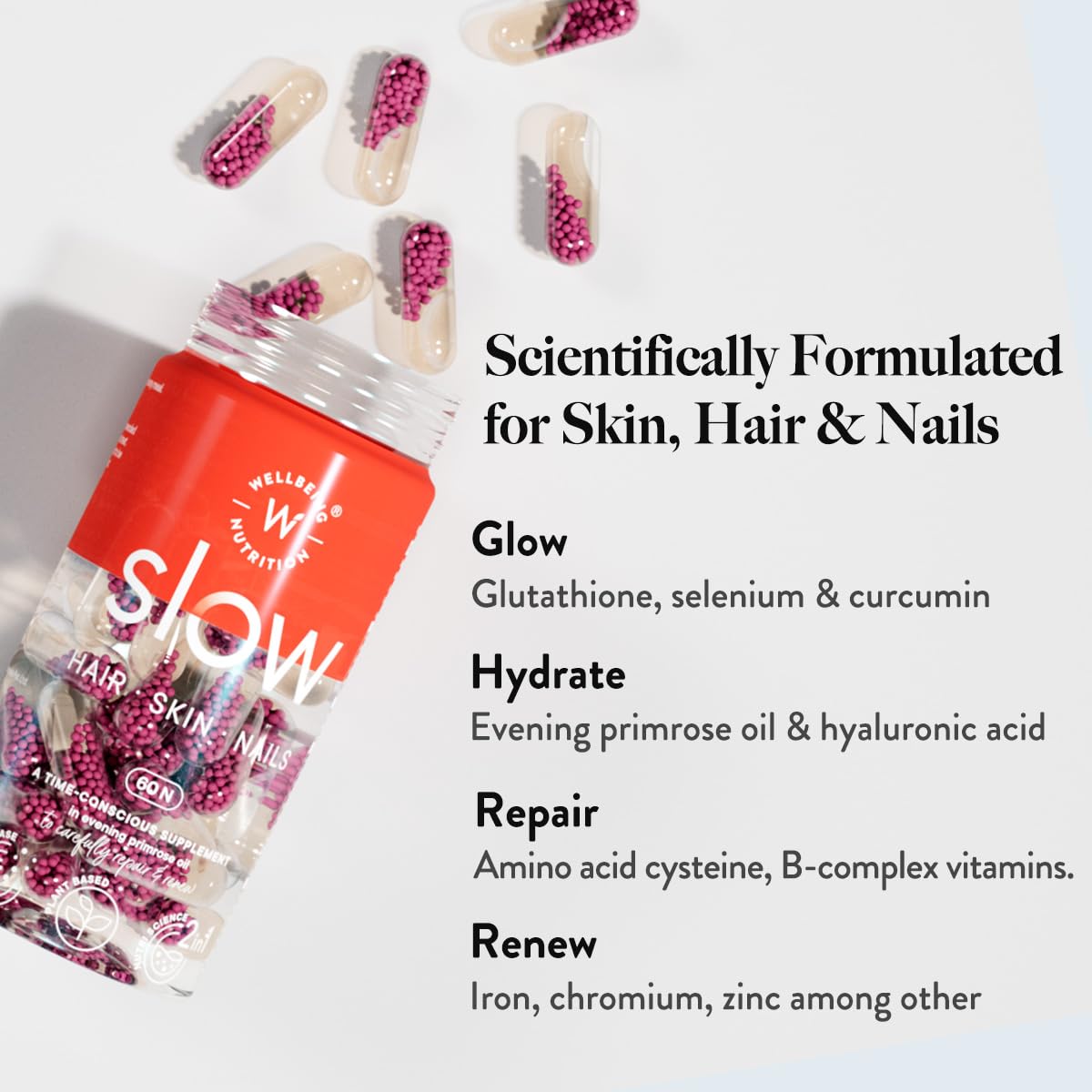 Wellbeing Nutrition Slow Skin Hair and Nails Capsule for Men & Women |- image 9