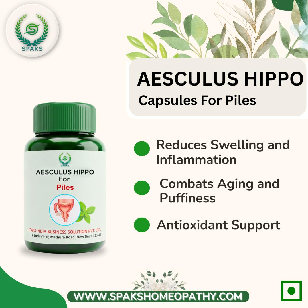 SPAKS Aesculus Hippo Herbal Supplement for Piles, Natural