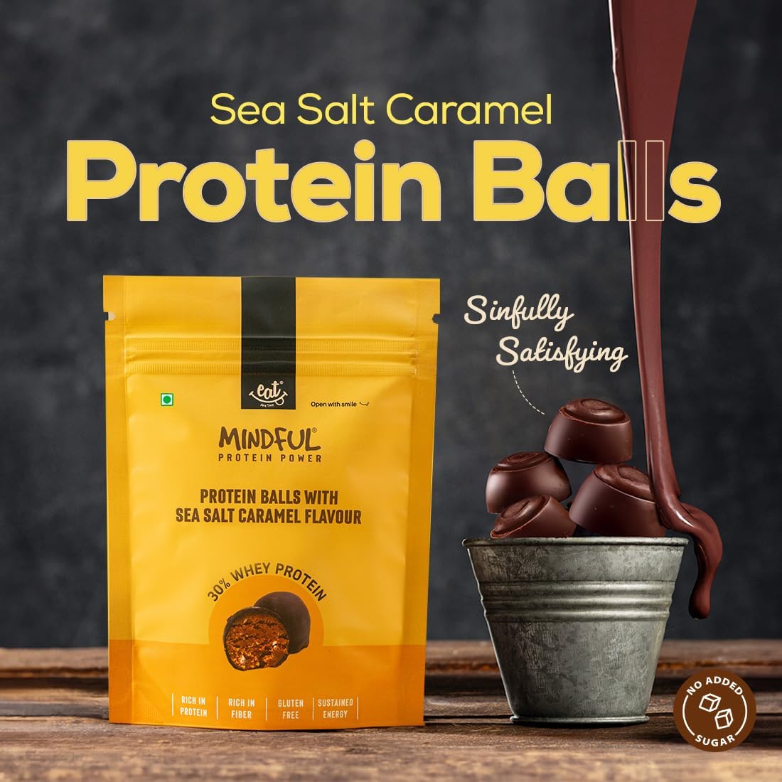Eat Anytime Sea Salt Caramel Protein Balls | 30% Whey Protein | Rich in- image 7