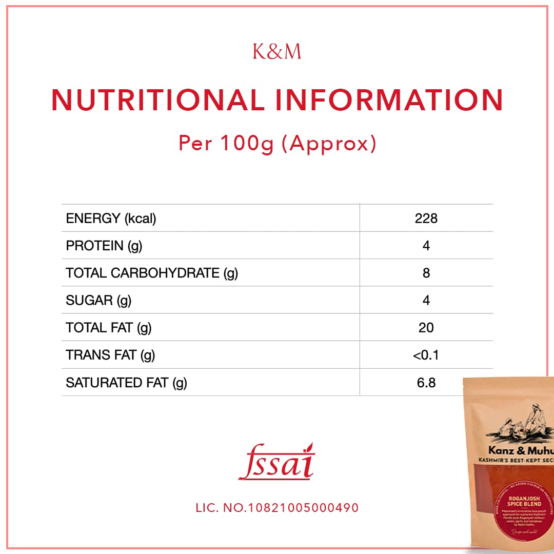 KANZ & MUHUL Ready To Use & Easy To Cook Instant Kashmiri Roganjosh Spice Mix, 80gms, 1 Pack