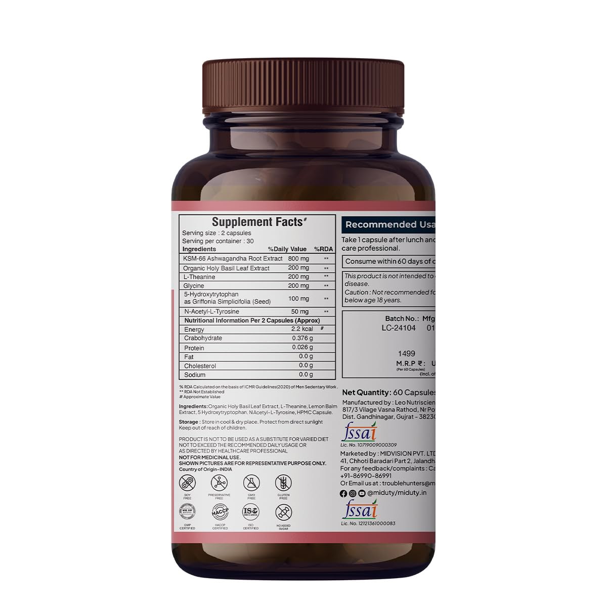 Miduty by Palak Notes Anxiety Anger Mood Calm Supplement For Happy Mood- image 8