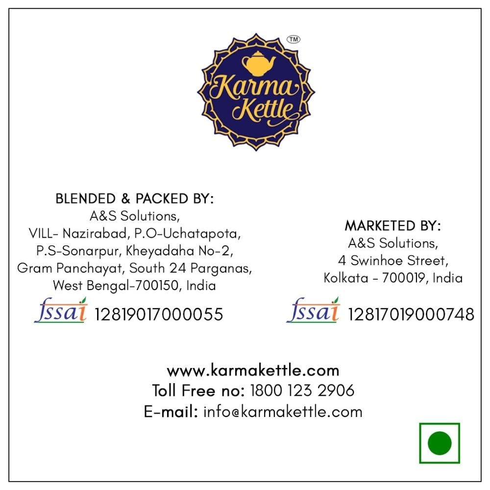 Karma Kettle | Green Tea |Unbleached and Staple-Free with Natural Flavorings | 100 Tea Bags