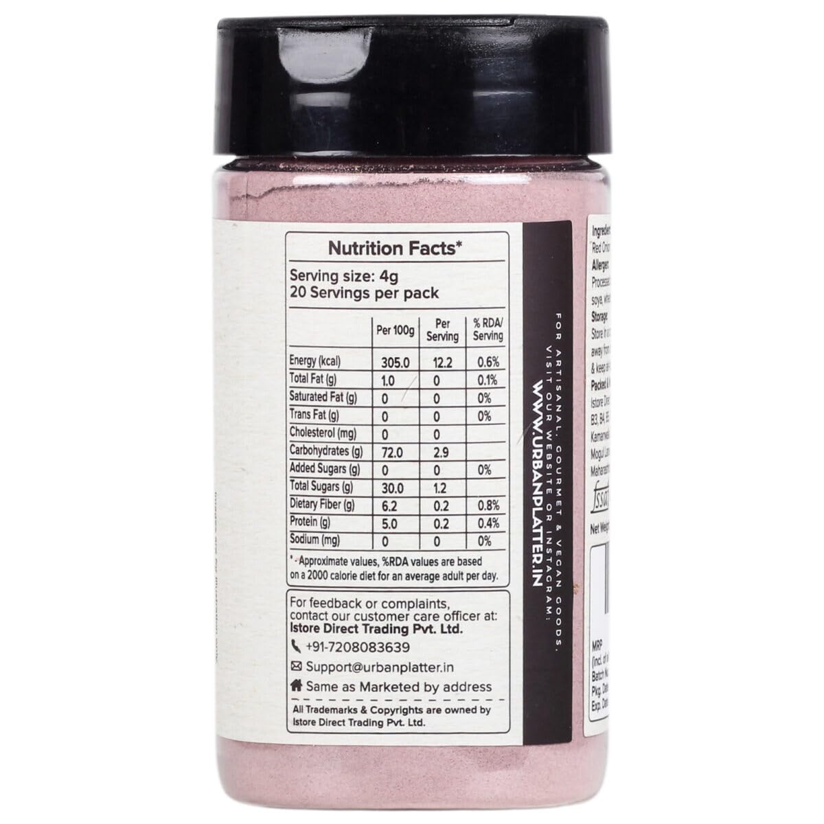 Urban Platter Red Onion Powder, 80 grams